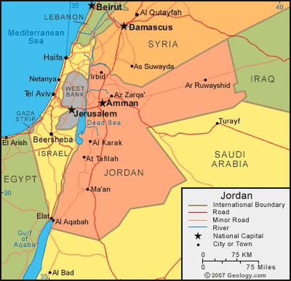 Map Of Jordan – Free Printable Maps, Mu’Tah, Jordan, Mu’Tah, Jordan