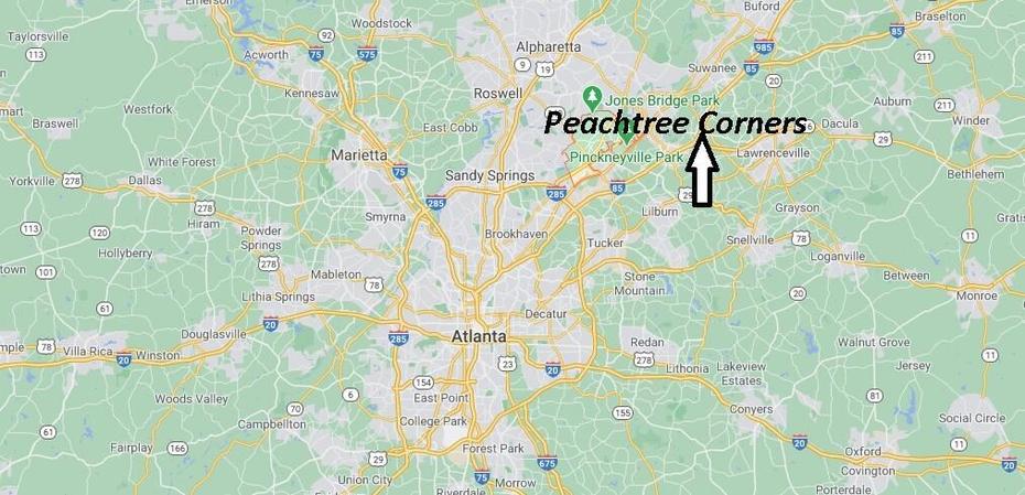 Where Is Peachtree Corners Georgia? What County Is Peachtree Corners Ga …, Peachtree Corners, United States, Peachtree Corners Bridge, Downtown Peachtree Corners