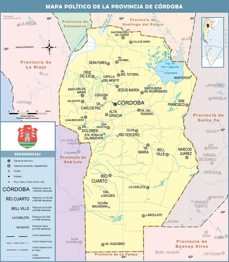 Political Map Of The Province Of Cordoba, Argentina | Gifex, Córdoba, Argentina, Mendoza- Argentina, Cordoba City Argentina