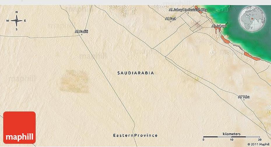 Satellite 3D Map Of Al Jubayl, Al Jubayl, Saudi Arabia, Riad  City, Saudi Arabia Tourists