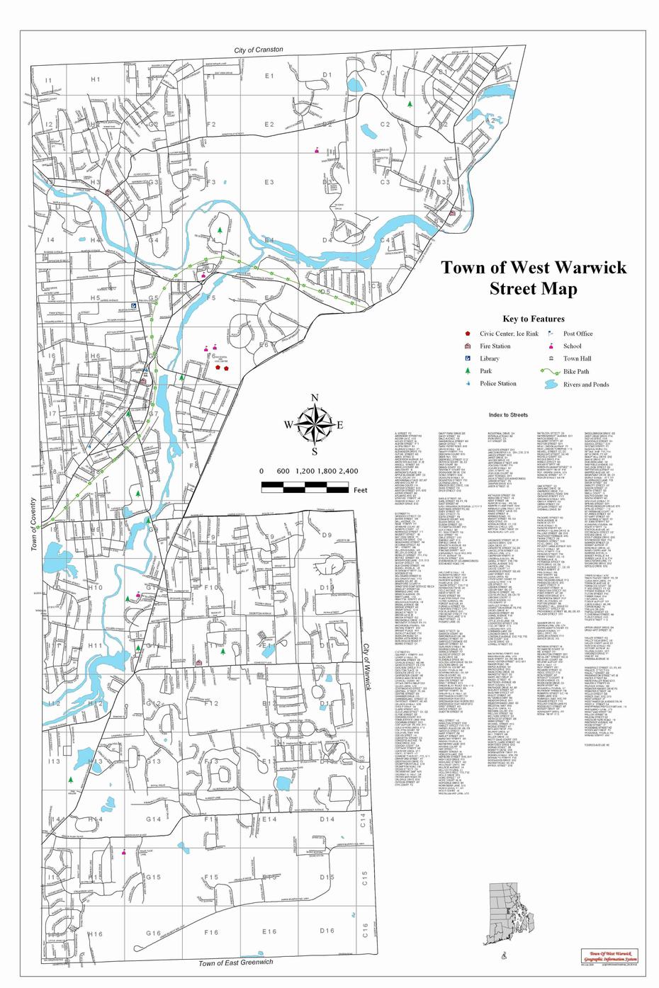 Western United States  With Cities, Northwest United States, Warwick, West Warwick, United States