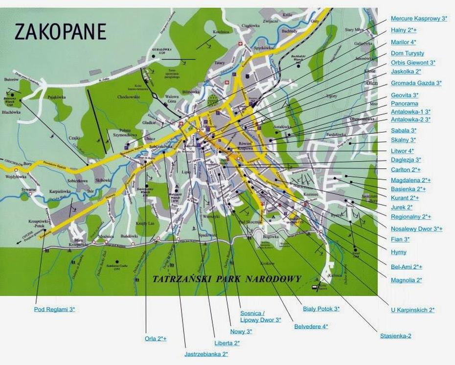 Zakopane Map, Zakopane, Poland, Hotel Litwor Zakopane Poland, Warsaw Poland