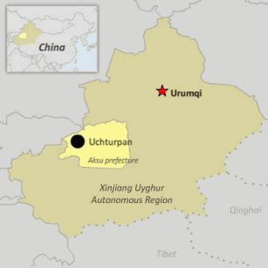 Of China With Cities, China On  Of World, Radio, Uchturpan, China