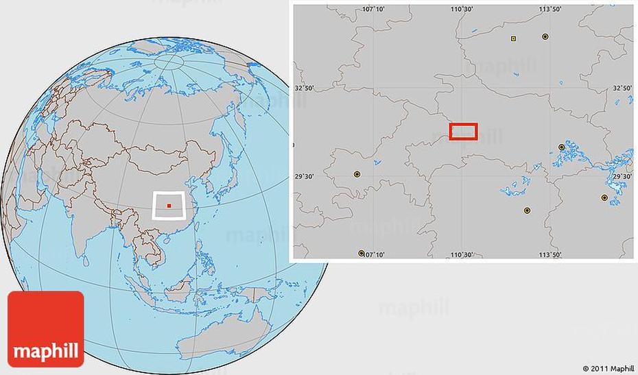 Gray Location Map Of Xiangxi, Rui’An, China, China Asia, China And Africa