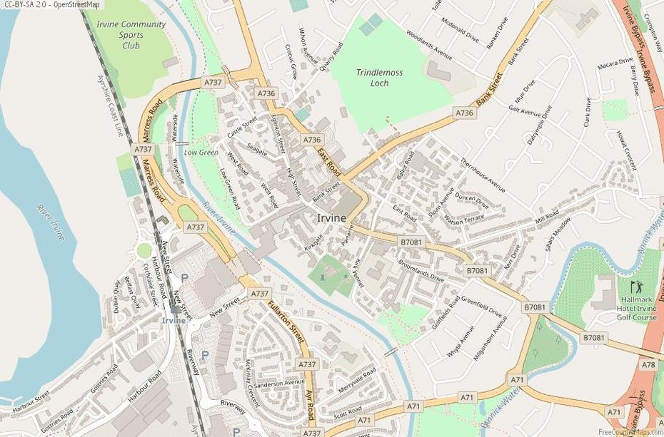 Irvine Map Great Britain Latitude & Longitude: Free Scotland Maps, Irvine, United Kingdom, Irvine Castle Scotland, Norco Dh  Bike