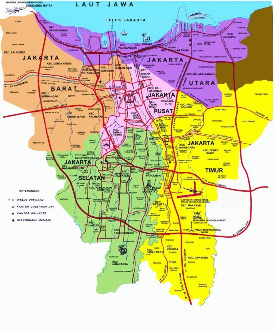 Jakarta Attractions Map – Map Of Jakarta Attractions (Java – Indonesia), Jakarta, Indonesia, Indonesia Asia, Indonesia City