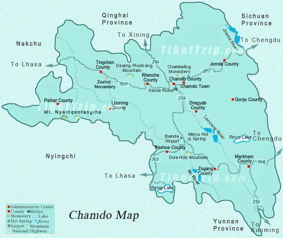 Map Of Chamdo, Tibet, Qamdo, China, Lhasa  Airport, Qinghai-Tibet  Plateau