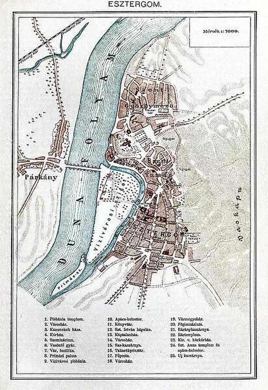 Map Of Esztergom , City In Northern Hungary #15309454 Framed Prints, Esztergom, Hungary, Visegrád, Esztergom Basilica Hungary