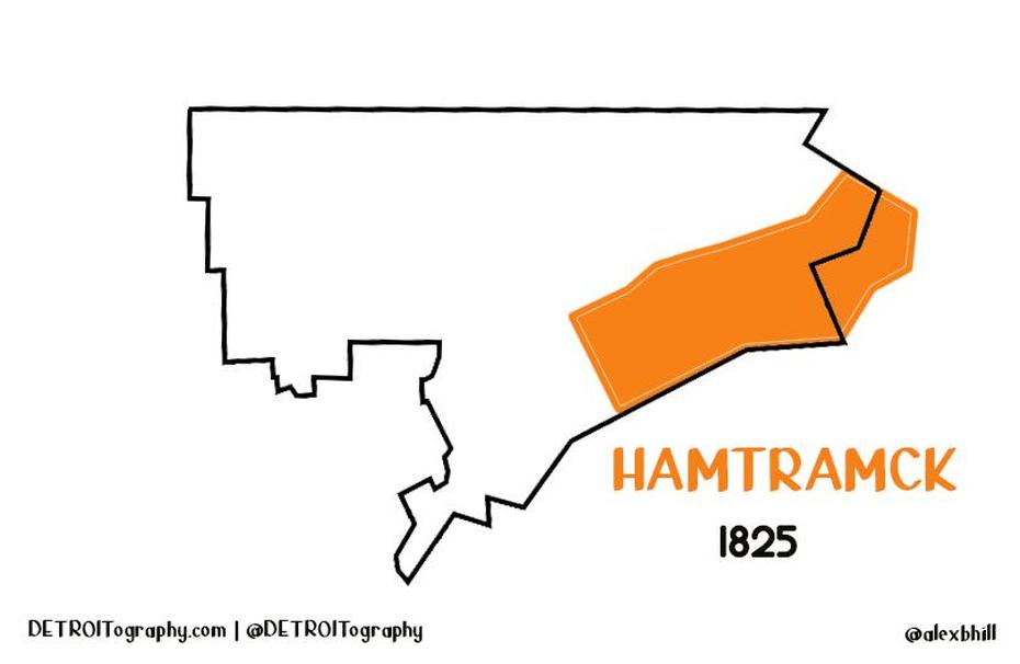 Map: The Shrinking Of Hamtramck 1825  1922 | Detroitography, Hamtramck, United States, Hamtramck Michigan, Wayne County Michigan