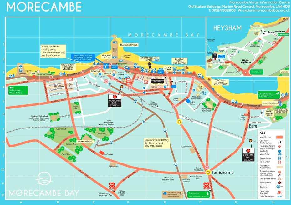 Morecambe Tourist Map, Morecambe, United Kingdom, Where Is Morecambe, Morecambe Lancashire