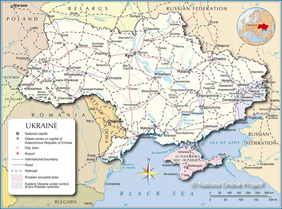 Political Map Of Ukraine – Nations Online Project, Ternivka, Ukraine, Of Ukraine Cities, Ukraine Borders