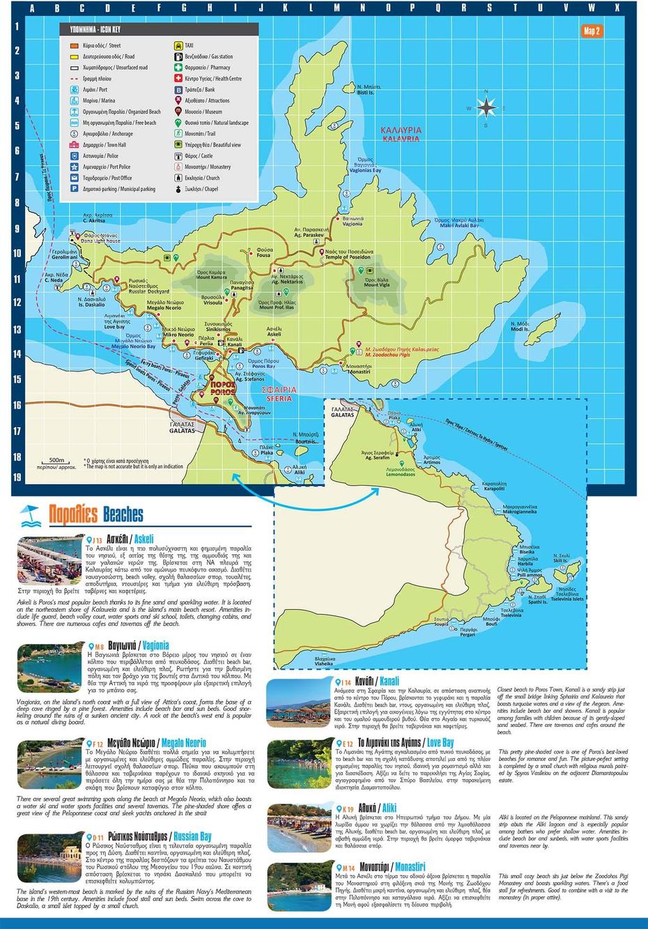 Poros Island Travel Map, Poro, Philippines, Poros Greece, Poros Beaches