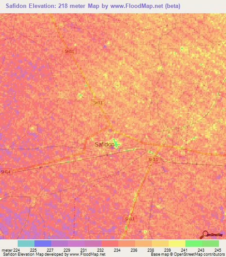 Safidon, India, Topography, Safidon, India