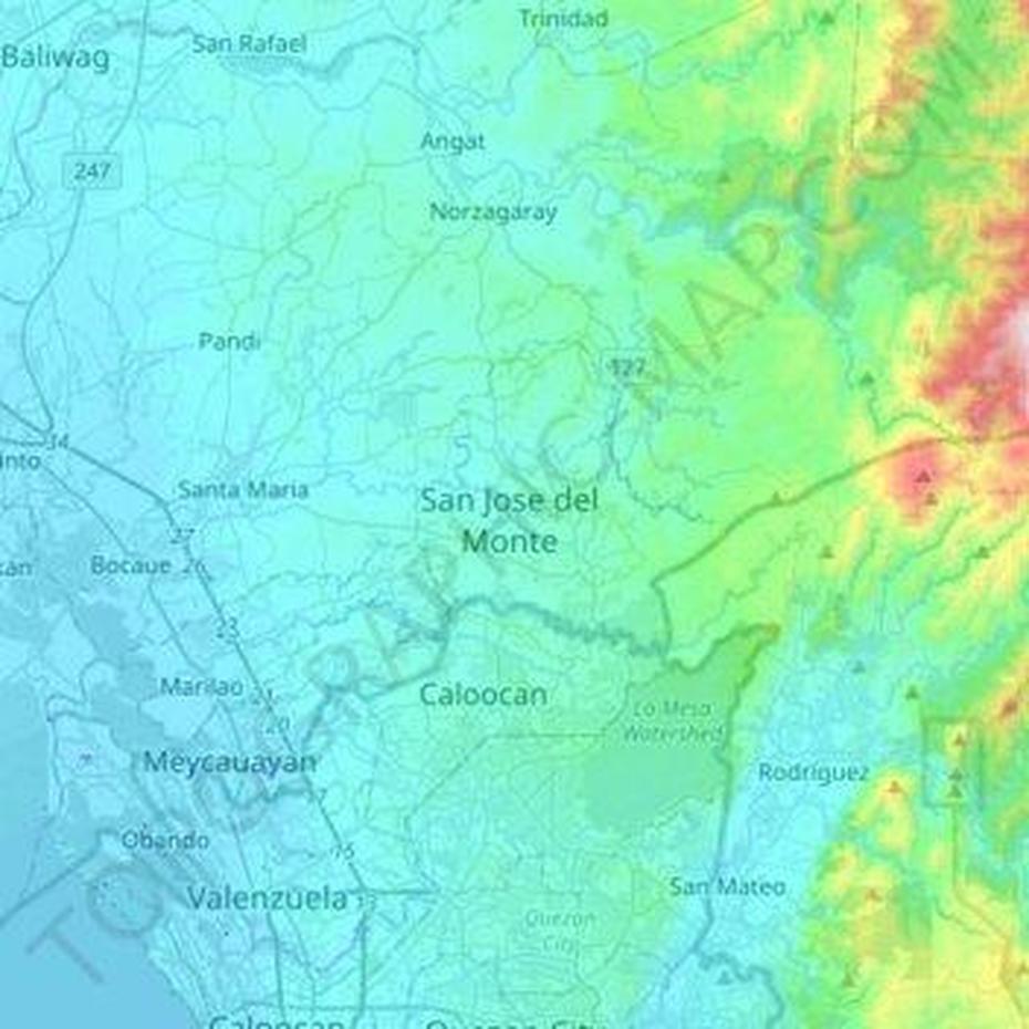 San Jose Del Monte Topographic Map, Elevation, Relief, San Jose Del Monte, Philippines, Harmony Hills  Bulacan, Lto San Jose Del Monte Bulacan