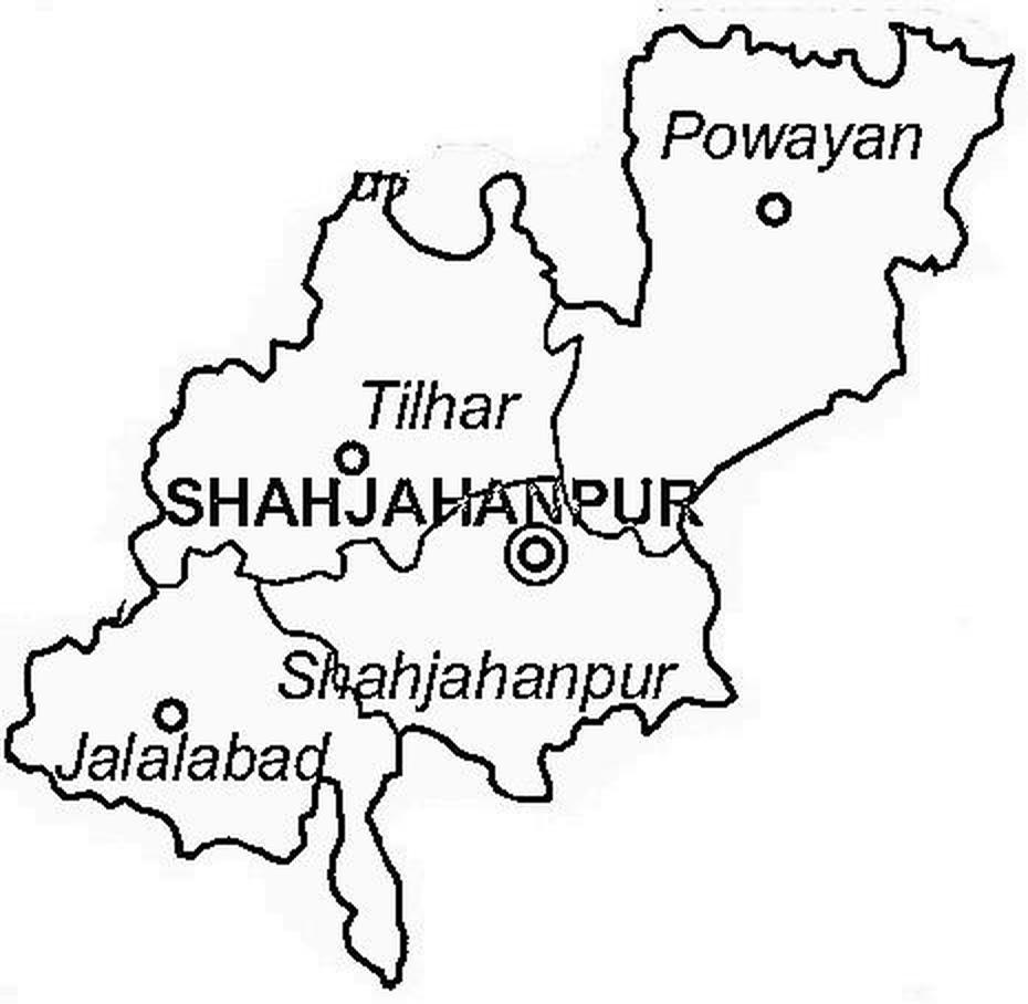 Shahjahanpur District | Shahjahanpur District Map, Shāhjānpur, India, India  With Compass, India  Silhouette