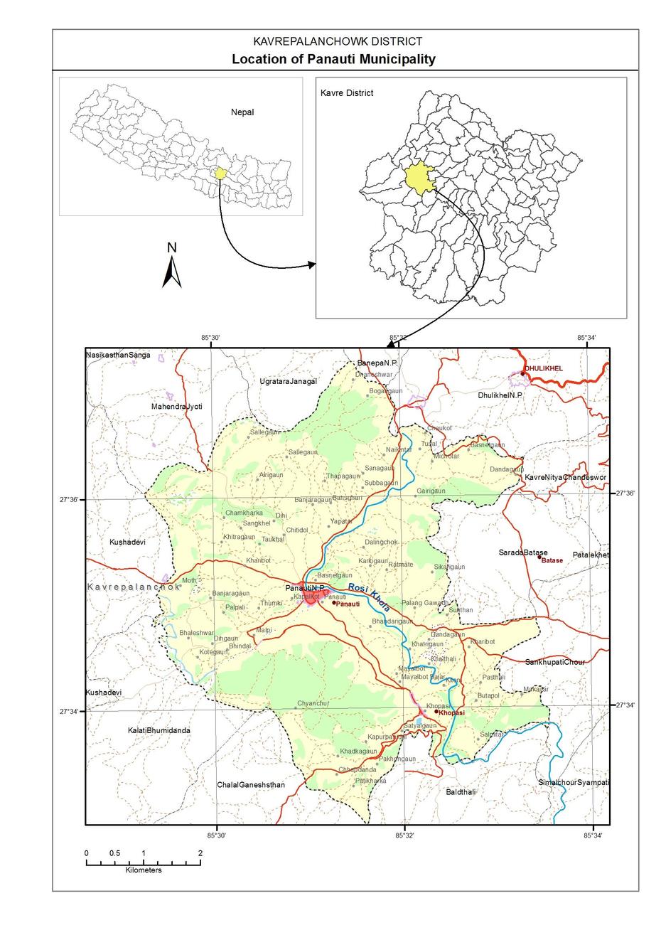 58 Old Municipality Gis Map | Local Governance And Community …, Panauti, Nepal, Nepal Village, Nepal Cities