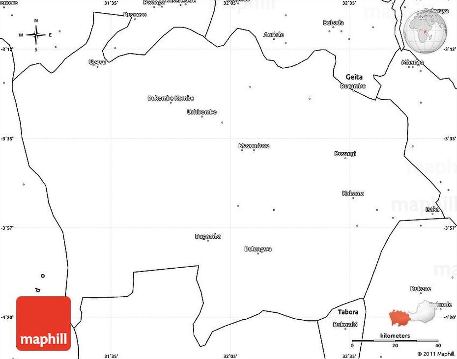 Blank Simple Map Of Kahama, Kahama, Tanzania, Ramani Ya Tanzania, Tanzania Gold Mine