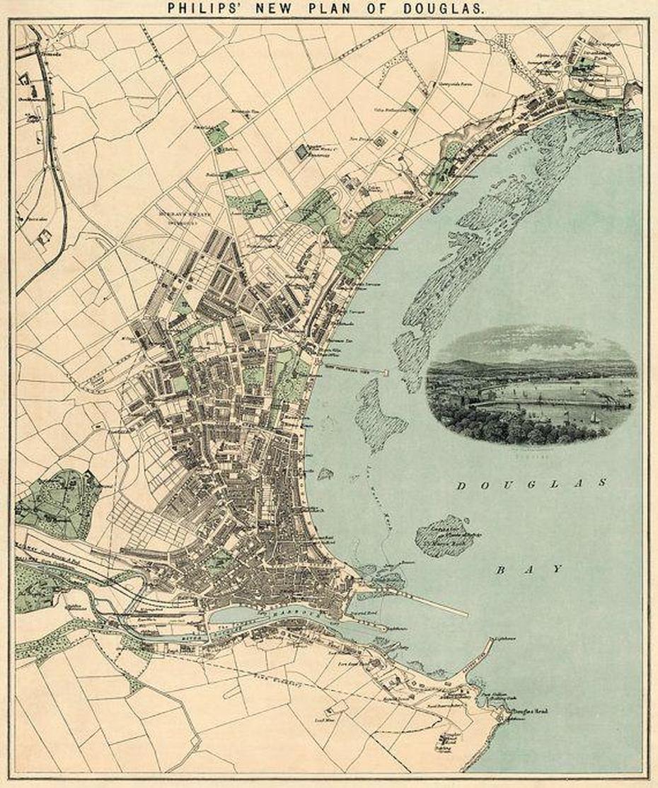 Douglas Map Old Map Of Douglas Archival Fine Reproduction – Etsy | Old …, Douglas, Isle Of Man, Isle Of Man Tt, Isle Of Man Location