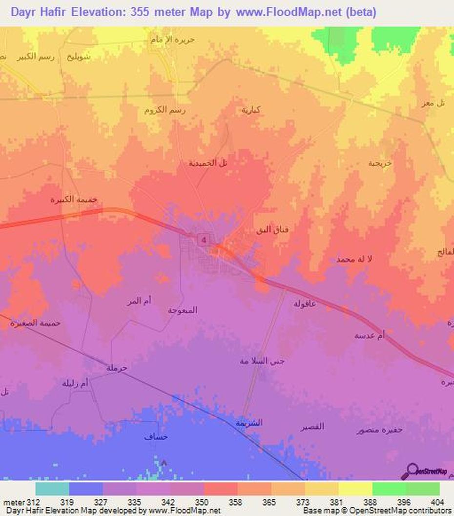 Elevation Of Dayr Hafir,Syria Elevation Map, Topography, Contour, Dayr Ḩāfir, Syria, Hafar Al -Batin, Sudan  Dam