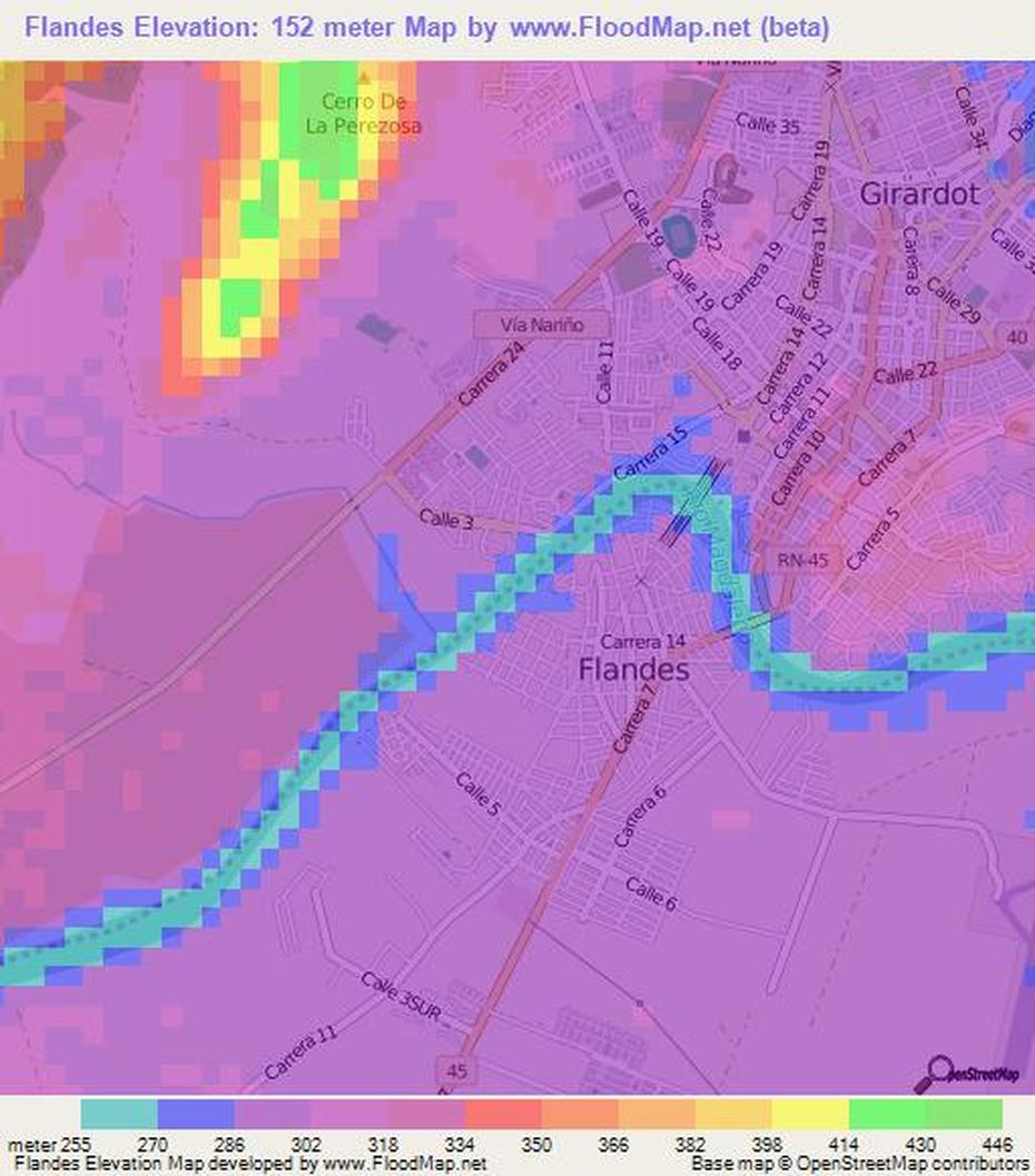 Elevation Of Flandes,Colombia Elevation Map, Topography, Contour, Flandes, Colombia, Belgian  Gate, Girardot Colombia