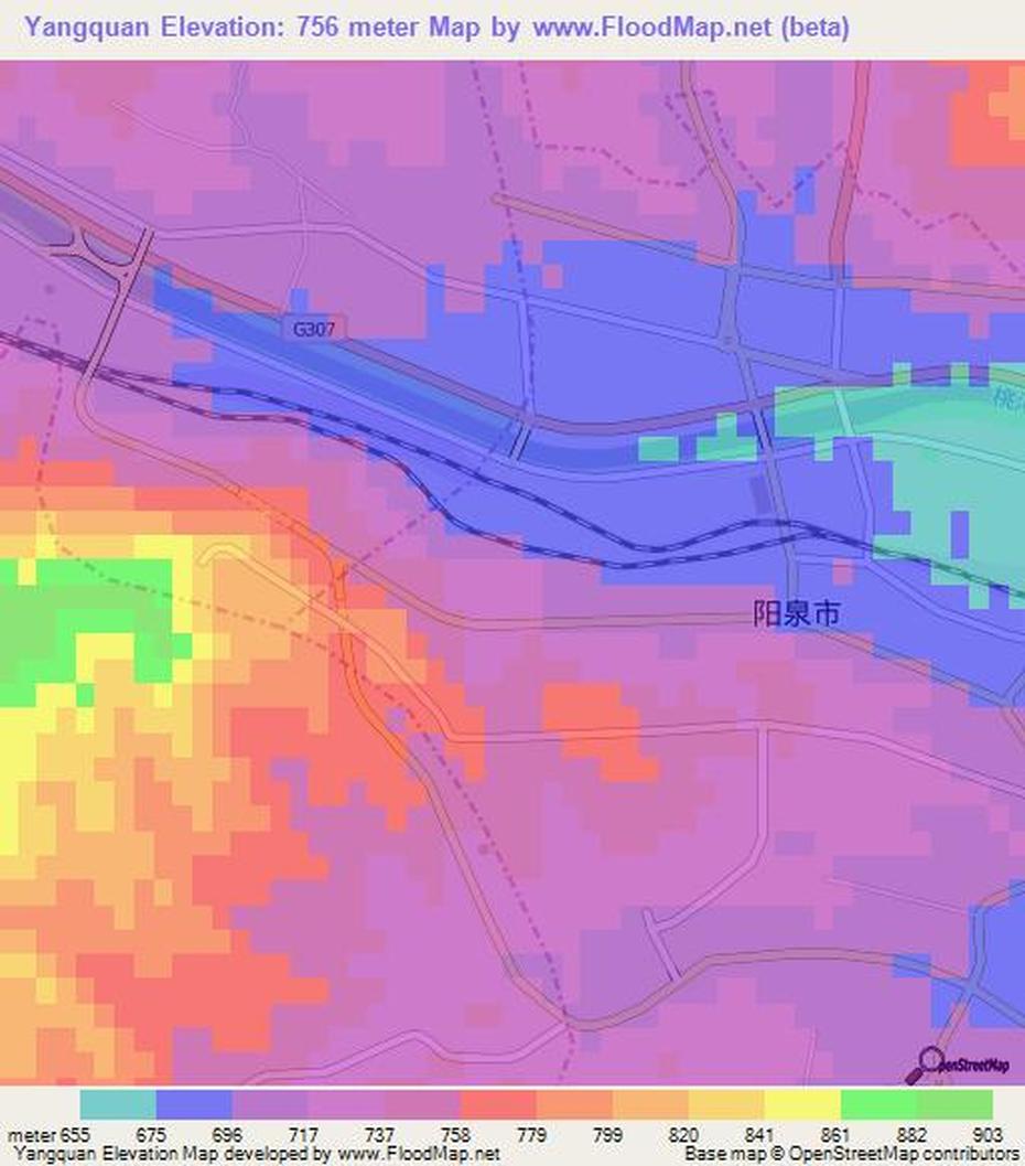 Elevation Of Yangquan,China Elevation Map, Topography, Contour, Yangquan, China, Chongqing, Jiaozuo