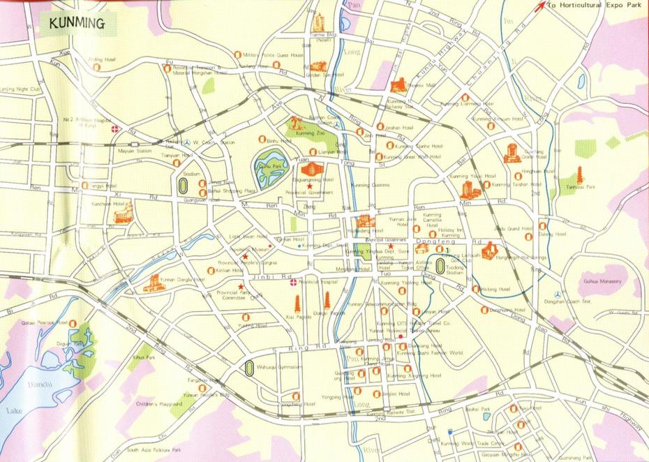 Kunming City Map – Kunming China  Mappery, Kunming, China, China  With Beijing, Where Is Kunming