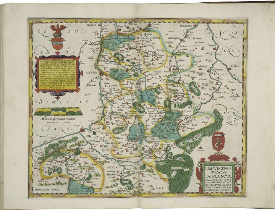 Map Of The Duchy Of Limburg By Abraham Ortelius – Large Map Vivid …, Limburg, Germany, Weilburg Germany, Kaart Limburg