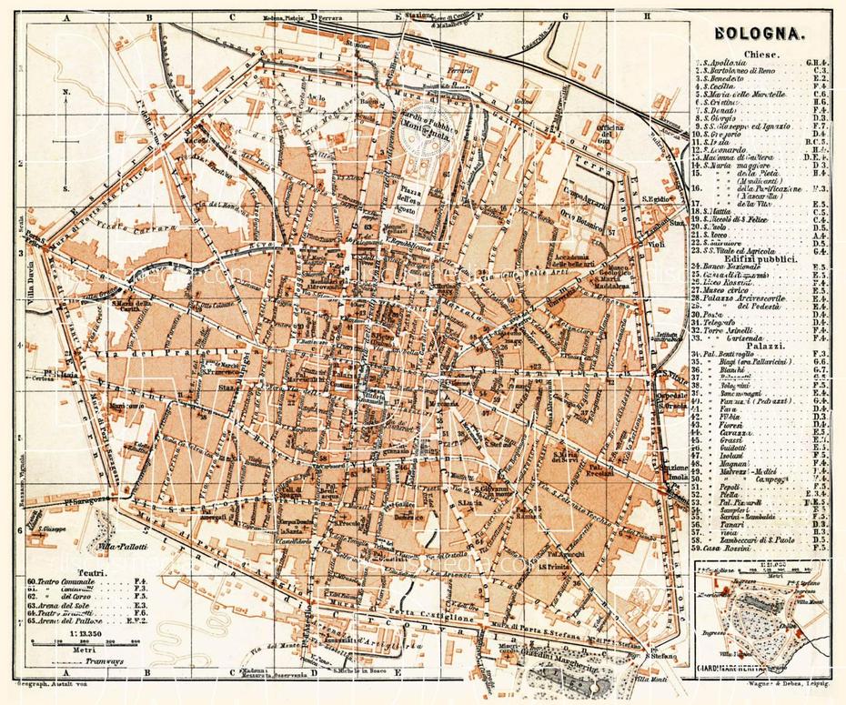 Old Map Of Bologna In 1898. Buy Vintage Map Replica Poster Print Or …, Bologna, Italy, Bologna Italy Airport, Paestum Italy