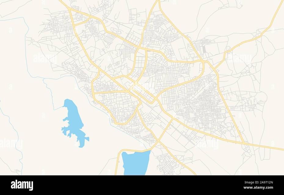 Printable Street Map Of Gusau, Nigeria. Map Template For Business Use …, Gusau, Nigeria, Downtown  Lagos, Kano  State