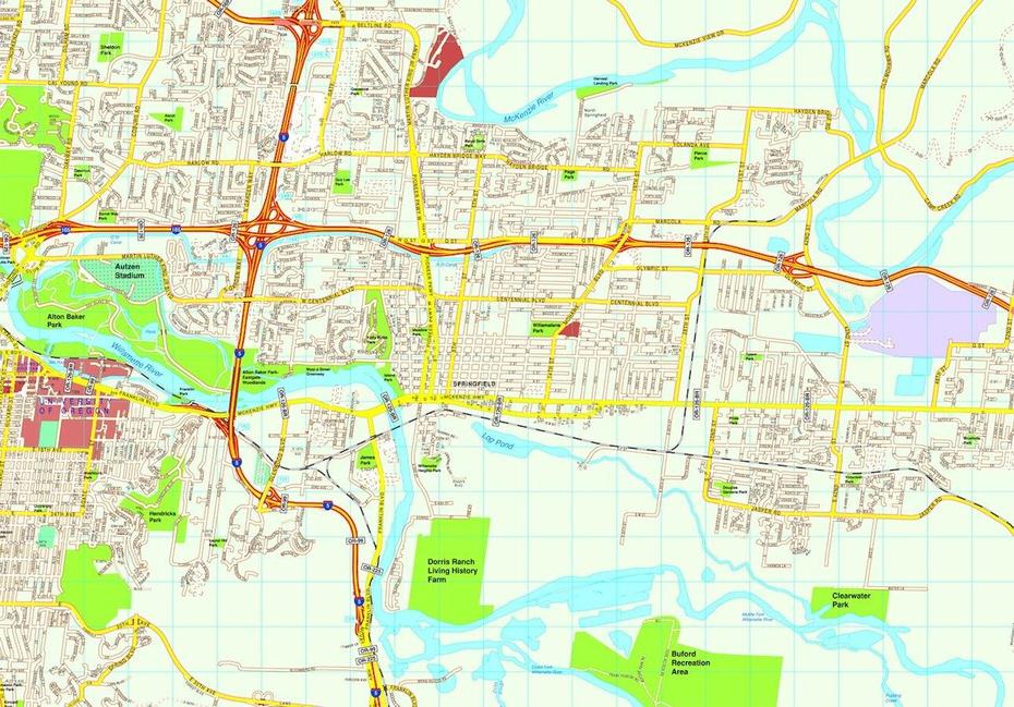 Springfield Map. Eps Illustrator Vector City Maps Usa America. Eps …, Springfield, United States, Springfield Usa, Springfield Va