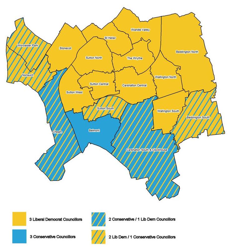 Sutton Map Region Political | Map Of London Political Regional, Sutton, United Kingdom, Wiltshire County England, Salisbury England