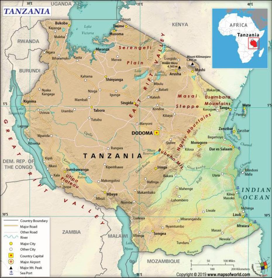 Tanzania Map – Answers, Masanwa, Tanzania, Arusha, Iringa  Town