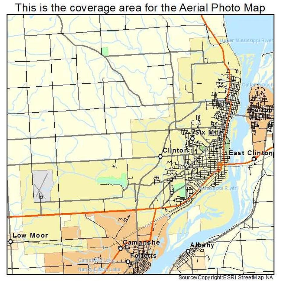 Aerial Photography Map Of Clinton, Ia Iowa, Clinton, United States, Next President Of United States Election, 42Th President Of The United States