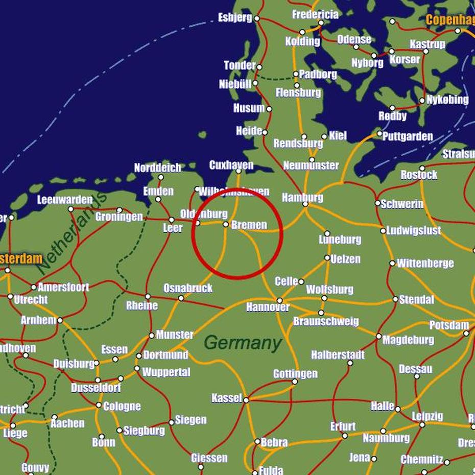 Bremen Rail Maps And Stations From European Rail Guide, Bremen, Germany, Bonn, Dresden Germany