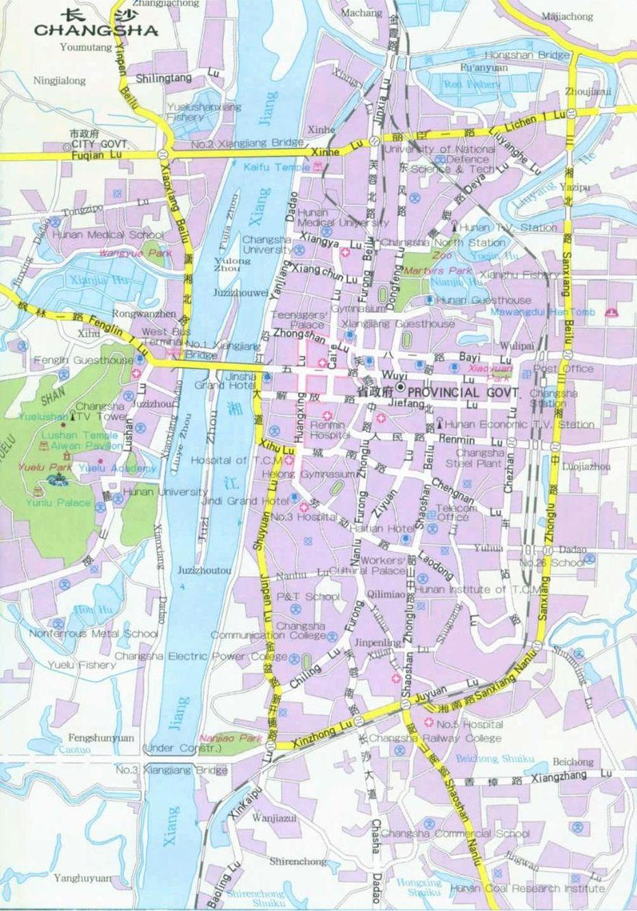 Changshai Street Map – Changsha Maps – China Tour Advisors, Changsha, China, Guilin China  English, Hunan Province China