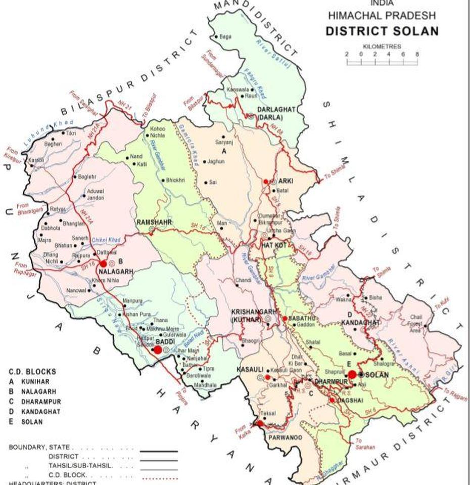 District Solan Map Hp – Himachal Pradesh General Studies, Solan, India, Jhansi India, Patna India