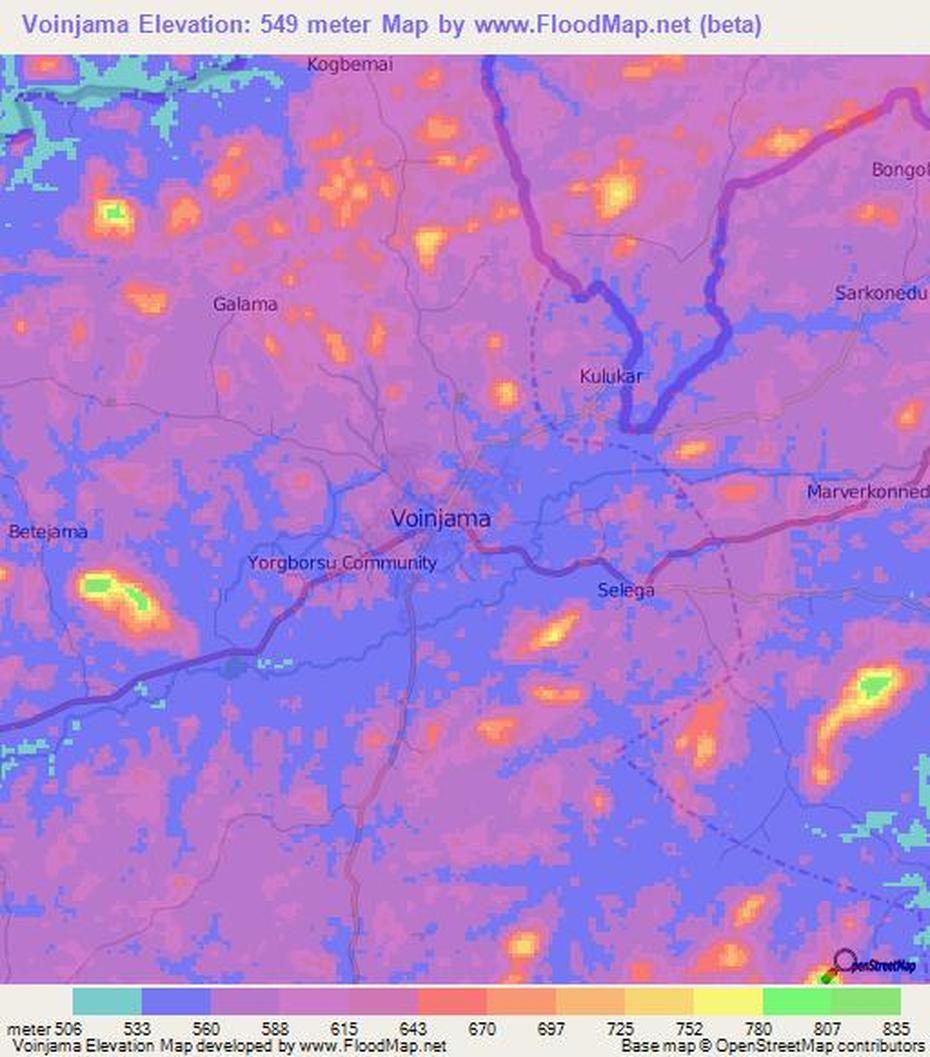 Elevation Of Voinjama,Liberia Elevation Map, Topography, Contour, Voinjama, Liberia, Liberia Country, Liberia Religion