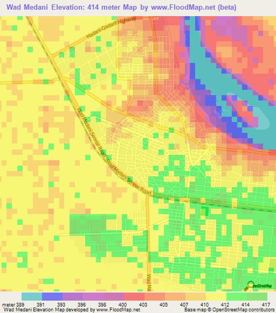 Elevation Of Wad Medani,Sudan Elevation Map, Topography, Contour, Wad Medani, Sudan, Wad Medani English School, Wed Madani Sudan