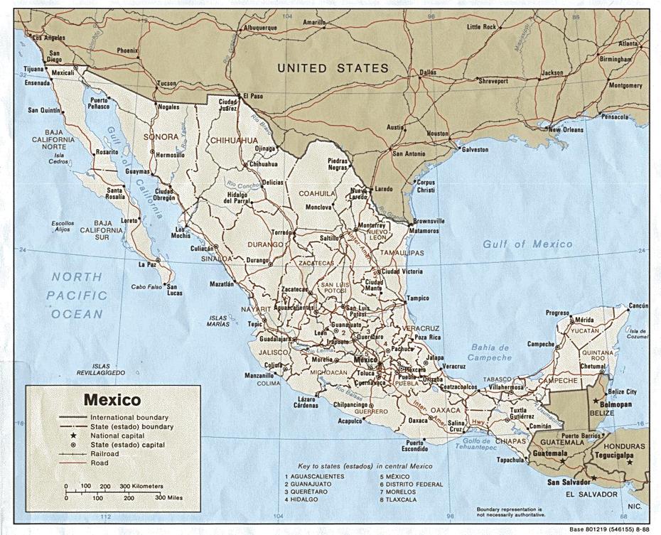 Landkarte Mexiko (Politische Karte) : Weltkarte – Karten Und …, Contla, Mexico, Large  Of Mexico With Cities, Old  Of Mexico