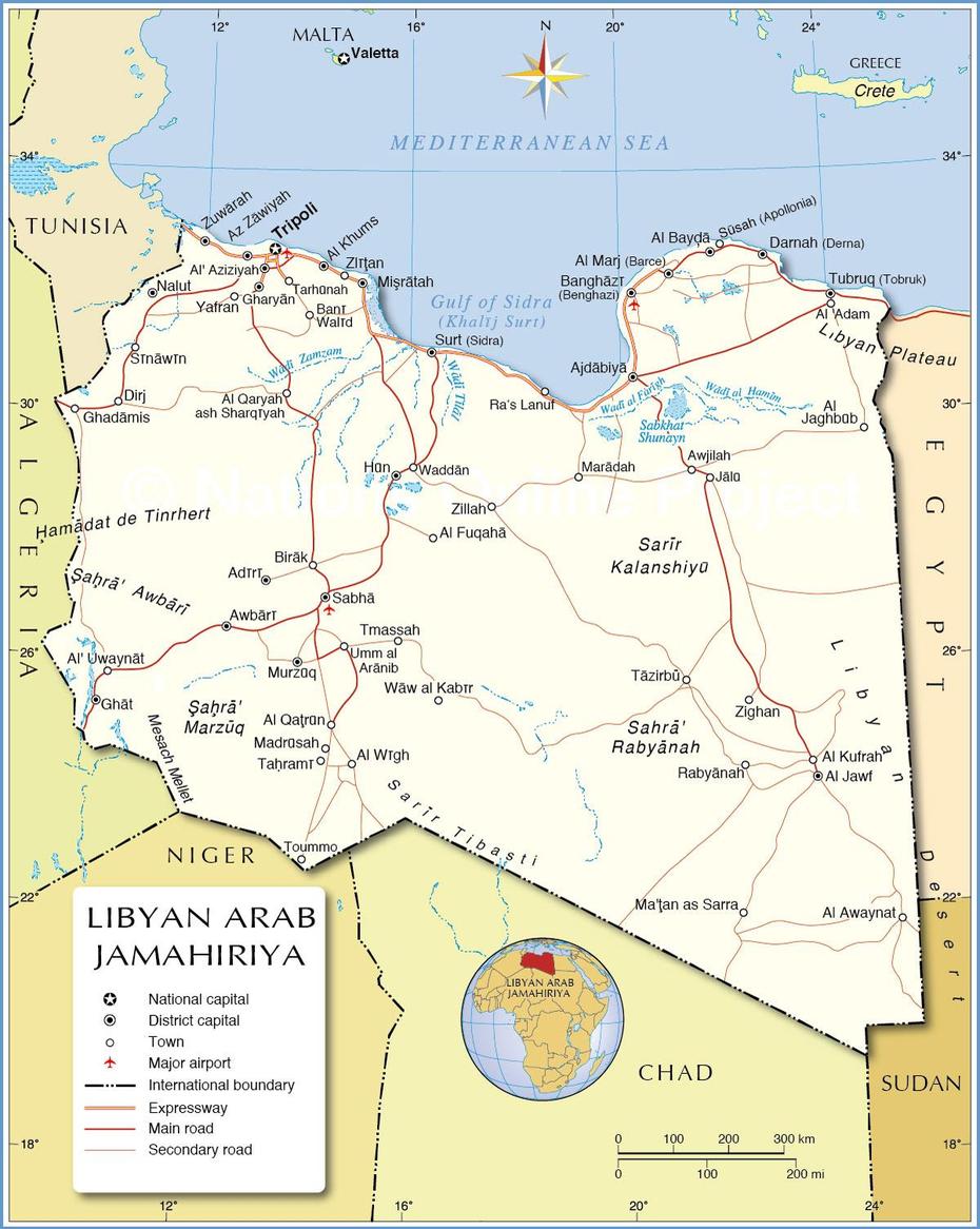 Libya Maps | Printable Maps Of Libya For Download, Ajdābiyā, Libya, Libya Capital, Libya City