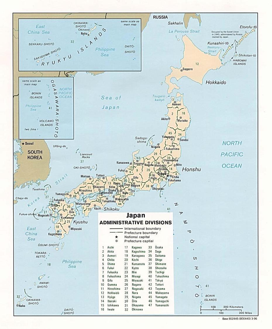 Map Of Japan (Administrative Divisions) : Worldofmaps – Online Maps …, Yōrō, Japan, Volcanes De  Honduras, Departamento  De Yoro