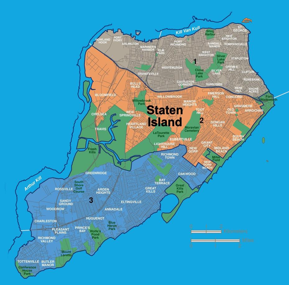 Map Of Staten Island Neighborhoods, Staten Island, United States, Alaska Islands, United States  Alaska