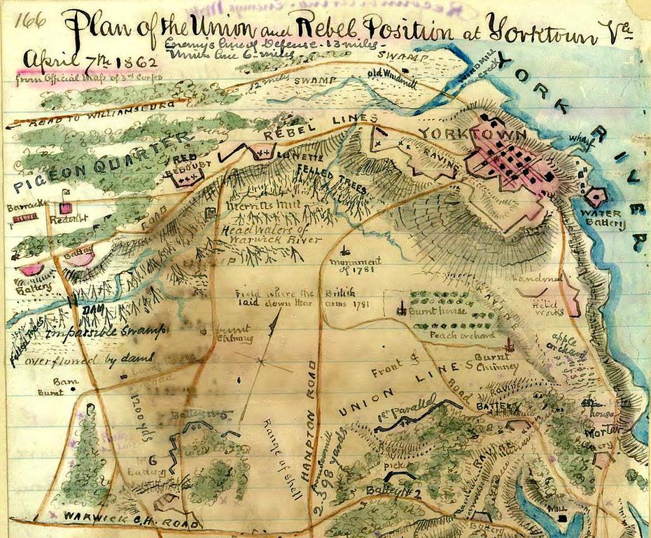 Map-Yorktown 1862 – Journal Of The American Revolution, Yorktown, United States, Yorktown Va, Yorktown Heights