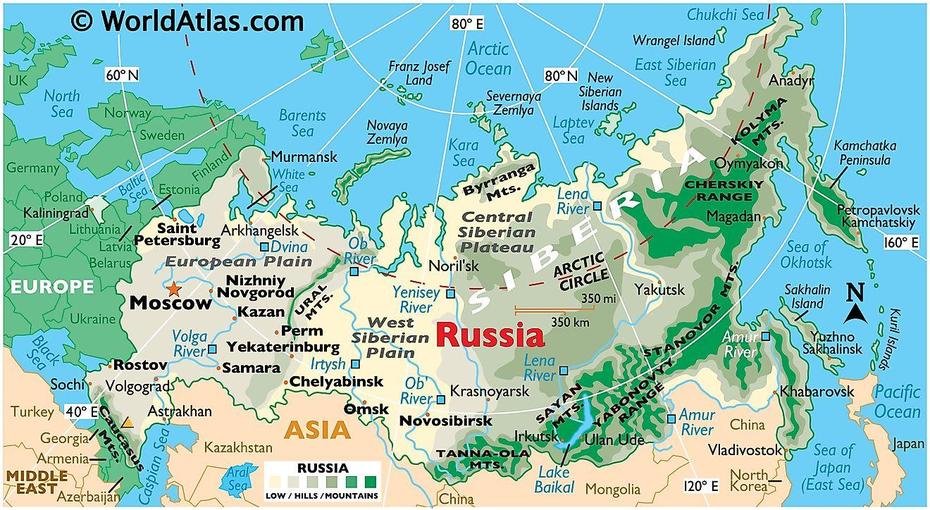 Russia Maps & Facts – World Atlas, Yuzhnouralsk, Russia, Russia  With Cities, Of Russia Area