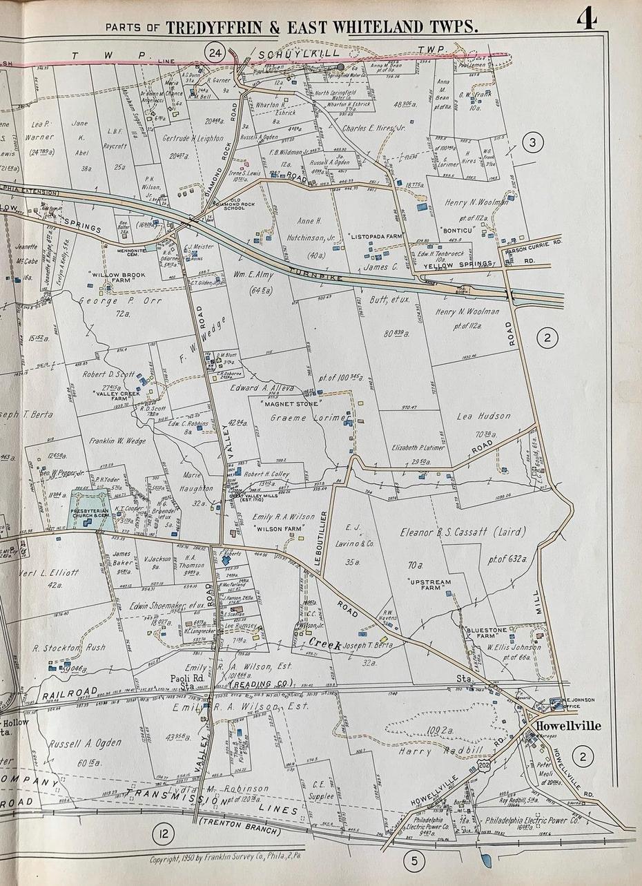 Tredyffrin Township Map Original 1950 Franklin Survey Main | Etsy, Tredyffrin, United States, United States  Color, United States  With City