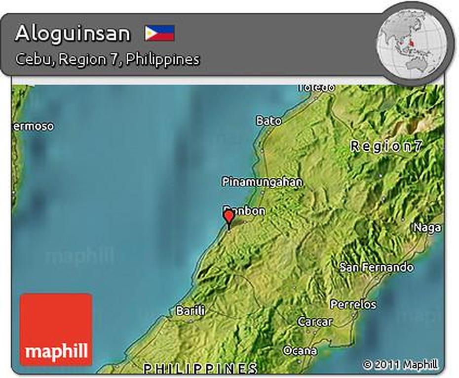 Aloguinsan Cebu, Bojo River Aloguinsan, Satellite, Aloguinsan, Philippines
