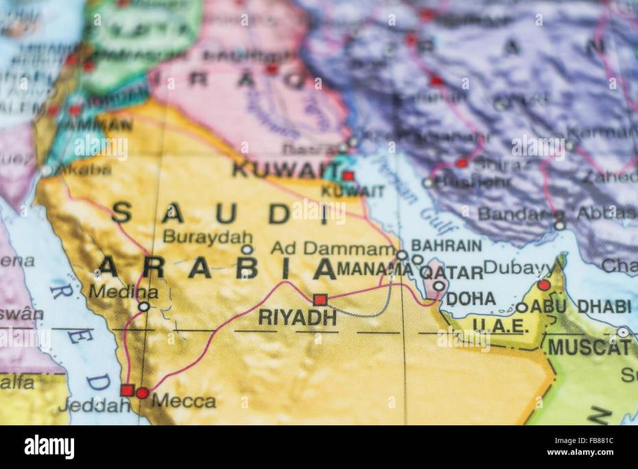 Beautiful Photo Of A Map Of Saudi Arabia And The Capital Riyadh Stock …, Riyadh, Saudi Arabia, Saudi Arabia Capital, Riyadh  Location