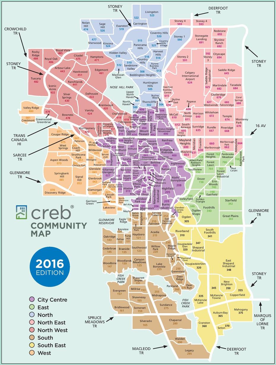 Calgary Community Map, Calgary, Canada, Calgary  Printable, Calgary World