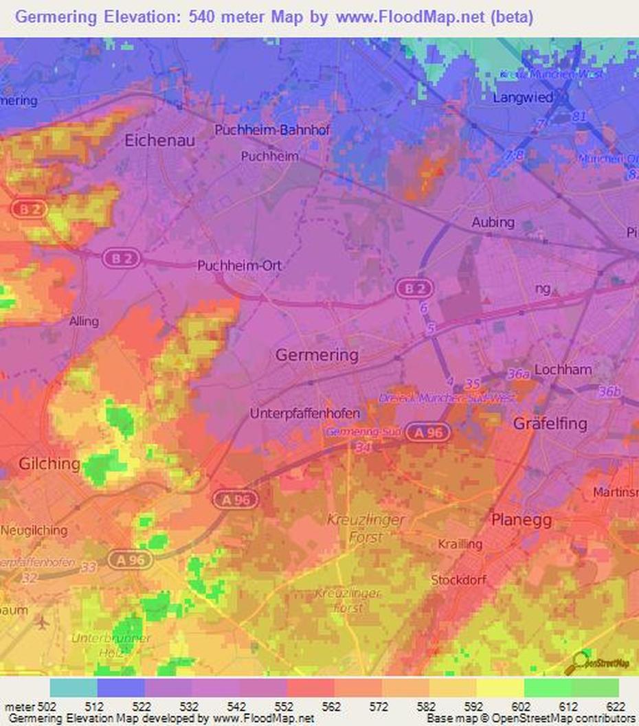 Elevation Of Germering,Germany Elevation Map, Topography, Contour, Germering, Germany, Warstein Germany, Munster Germany
