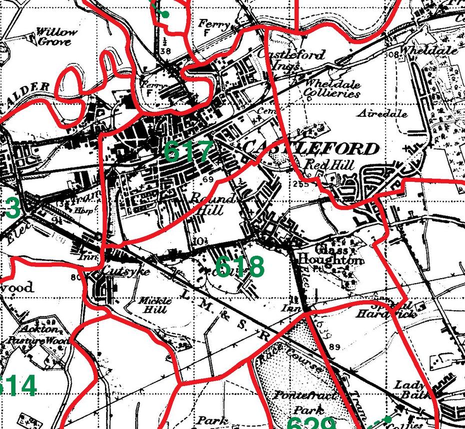 Genuki: Castleford Parish Boundaries, Yorkshire (West Riding), Castleford, United Kingdom, Castleford, United Kingdom